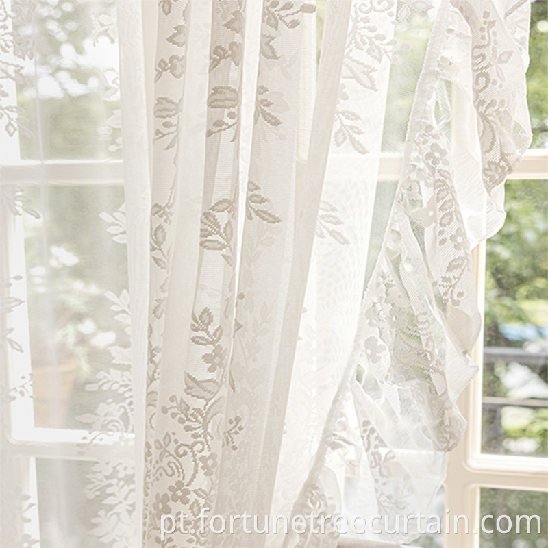 Polyester Embroidery Semi Sheer Curtain